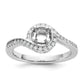 14k White Gold 1/3 Ct. Lab Grown Diamond VS/SI+ G+ 3/4 Ct. Round Center Engagement Ring