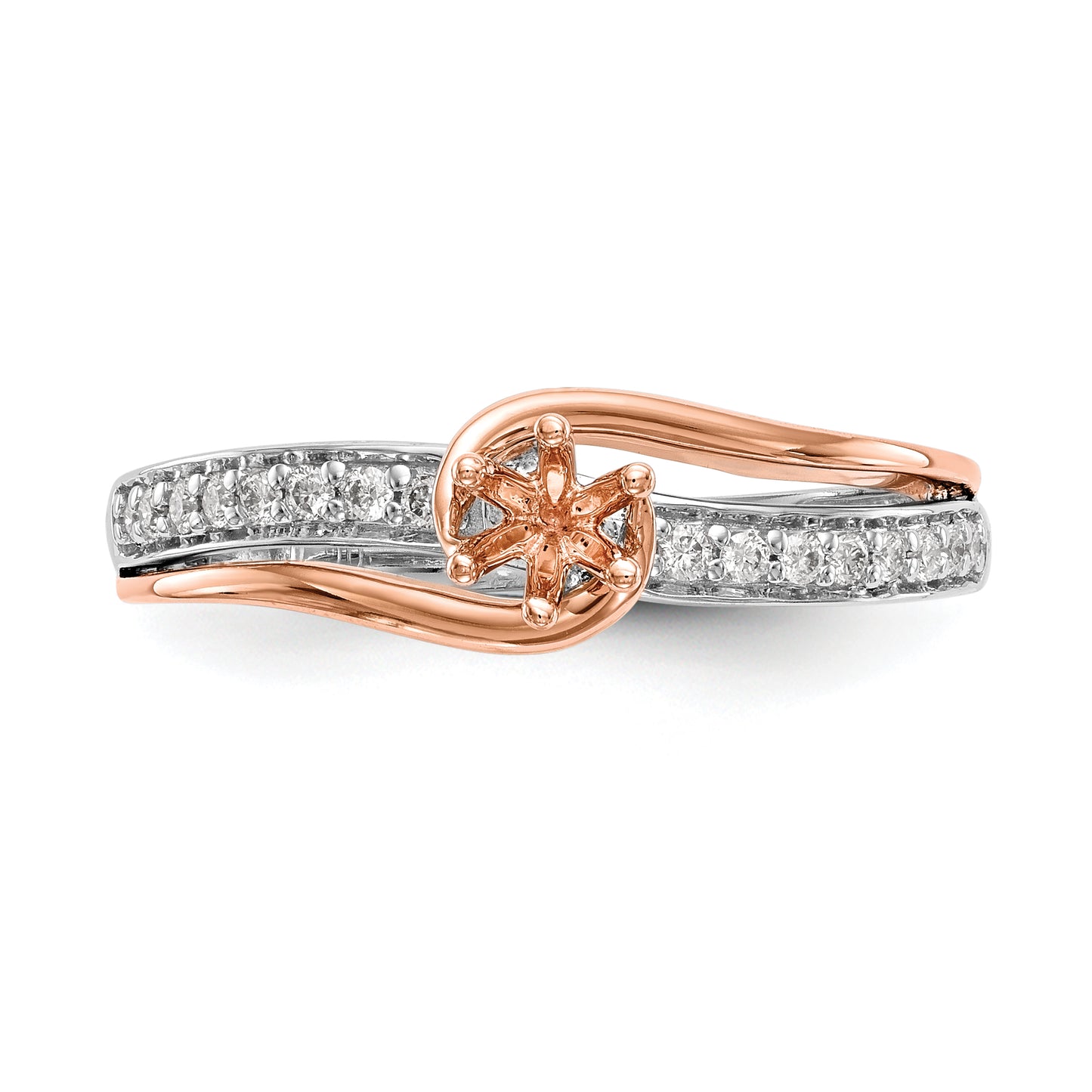 10k Two-Tone Rose and White Gold 3/8 Ct. Lab Grown Diamond VS/SI By-Pass Engagement Ring