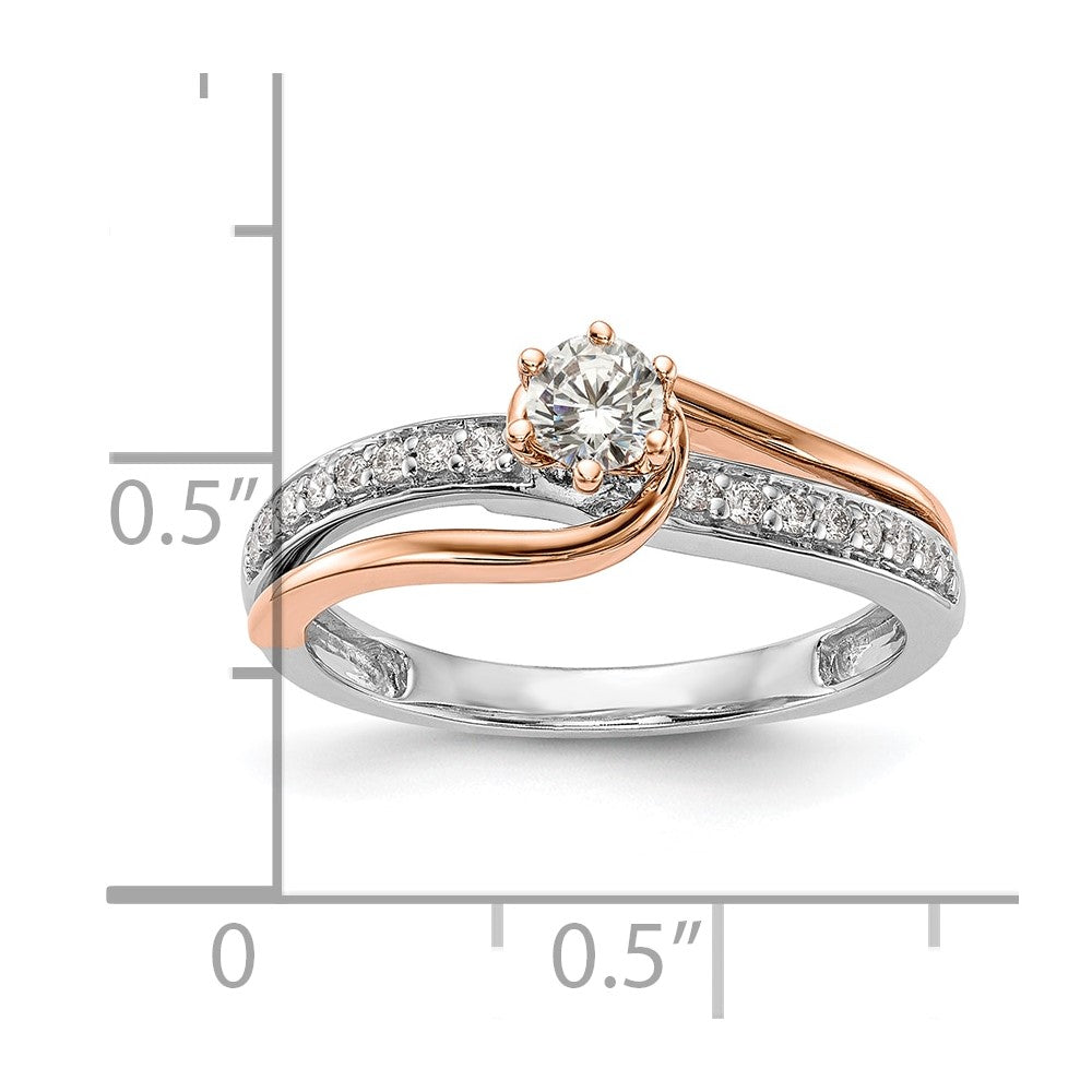 10k Two-Tone Rose and White Gold 3/8 Ct. Lab Grown Diamond VS/SI By-Pass Engagement Ring