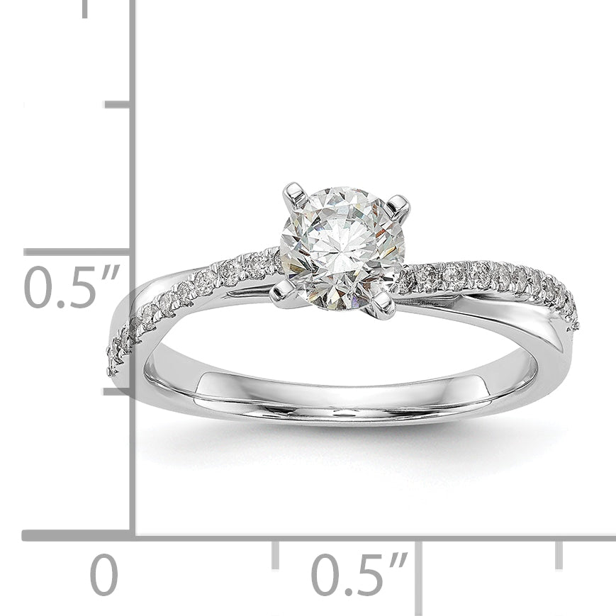 14k White Gold 1/8 Ct. Lab Grown Diamond VS/SI+ G+ Peg Set Engagement Ring