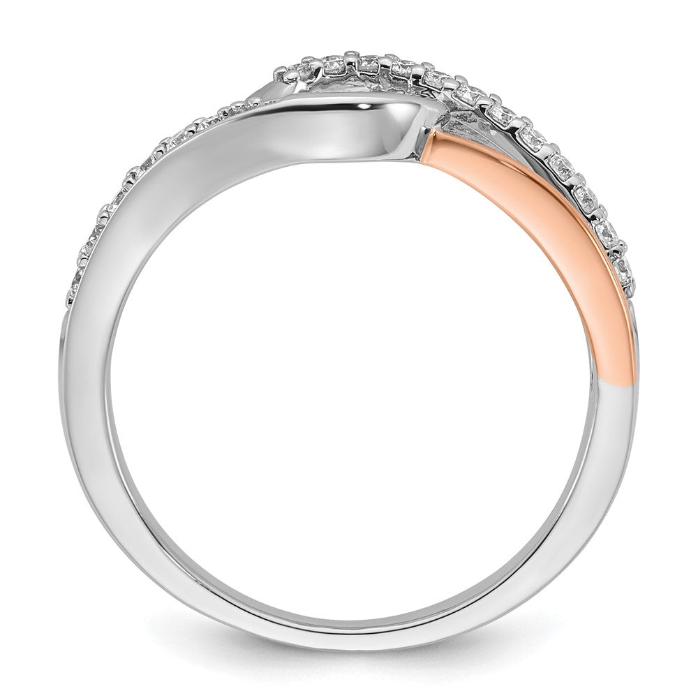 14k Two-Tone Rose and White Gold 1/5 Ct. Lab Grown Diamond VS/SI Semi Mount Peg Set Engagement Ring