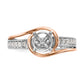 14k Two-Tone Rose and White Gold 1/6 Ct. Lab Grown Diamond VS/SI Peg Set Engagement Ring