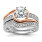 14k Two-Tone Rose and White Gold 1/6 Ct. Lab Grown Diamond VS/SI Peg Set Engagement Ring