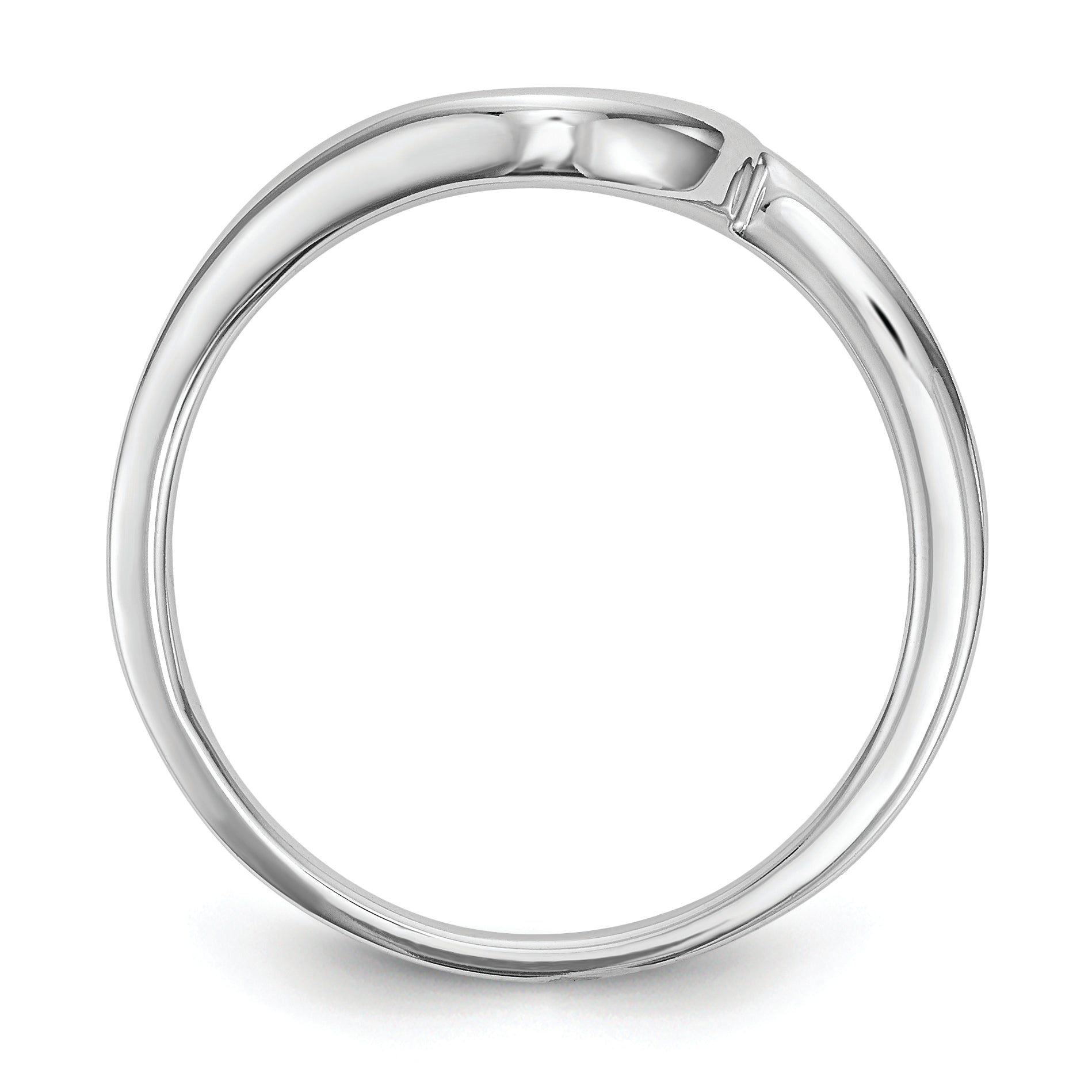 14K White Gold Polished Contoured Wedding Band