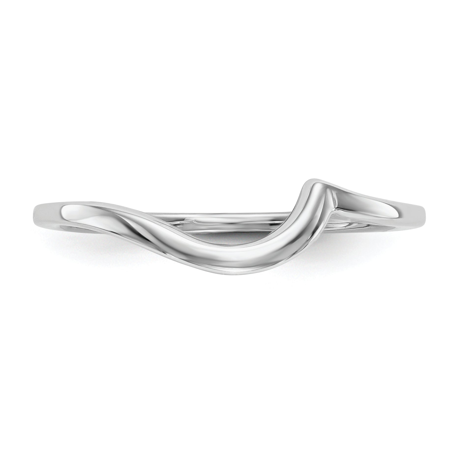 14K White Gold Polished Contoured Wedding Band