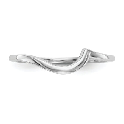 14K White Gold Polished Contoured Wedding Band