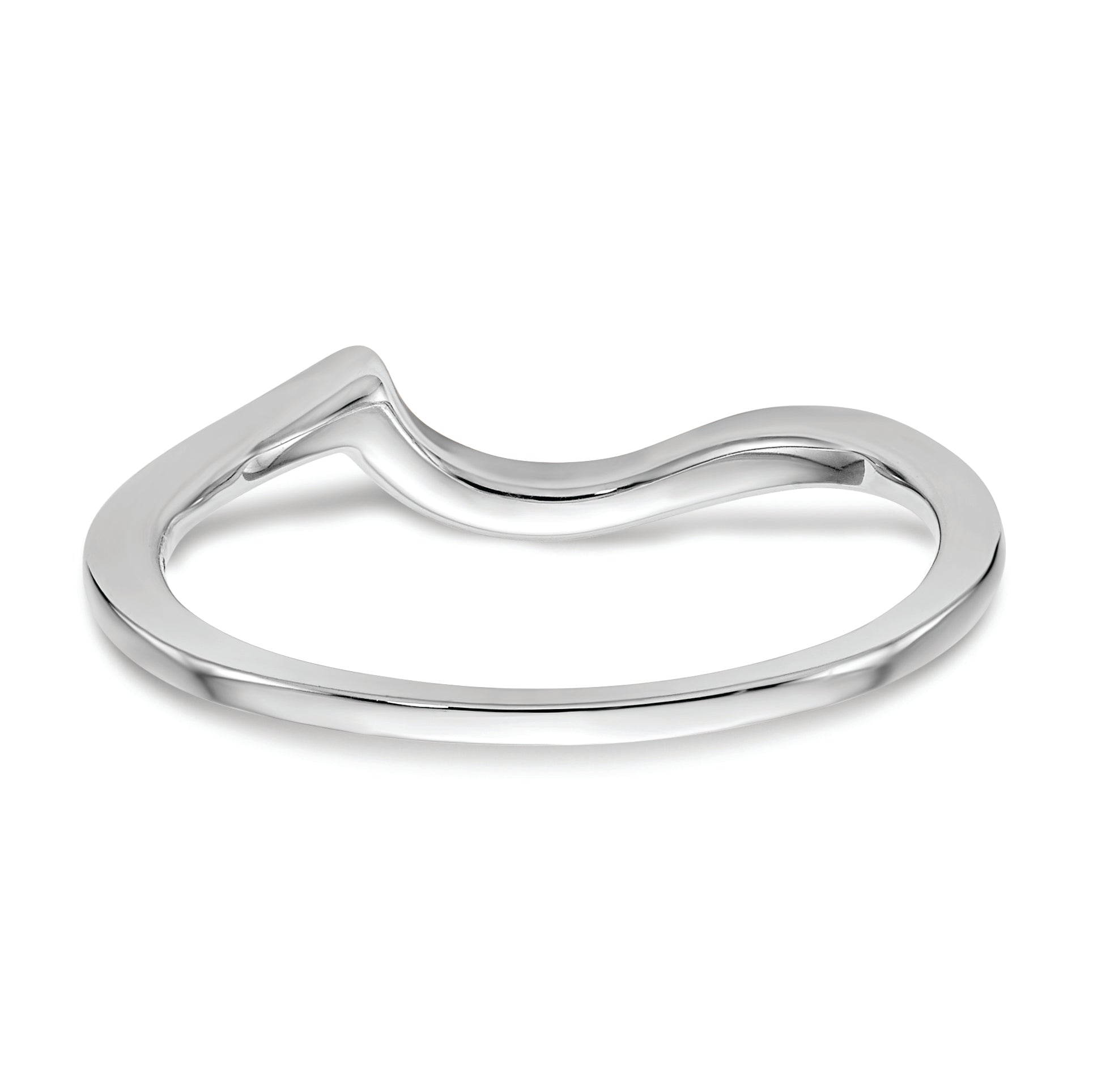14K White Gold Polished Contoured Wedding Band