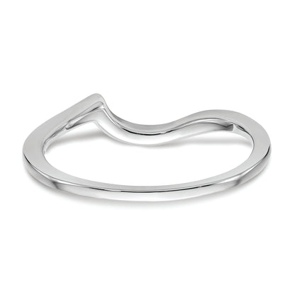 14K White Gold Polished Contoured Wedding Band