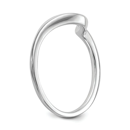 14K White Gold Polished Contoured Wedding Band