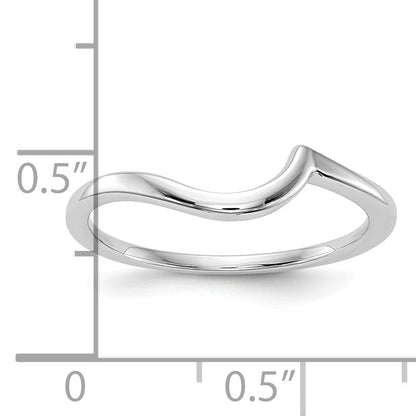 14K White Gold Polished Contoured Wedding Band