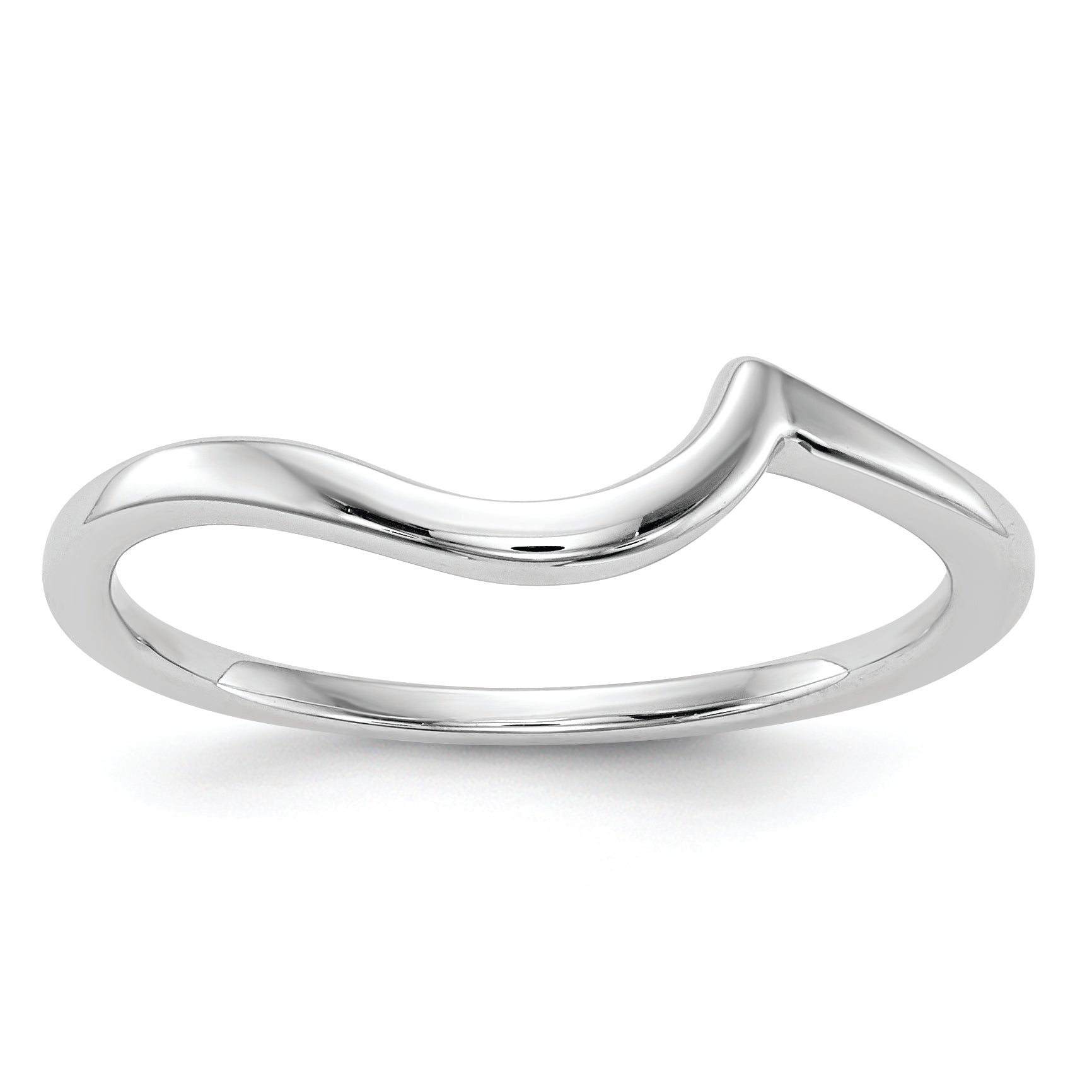 14K White Gold Polished Contoured Wedding Band