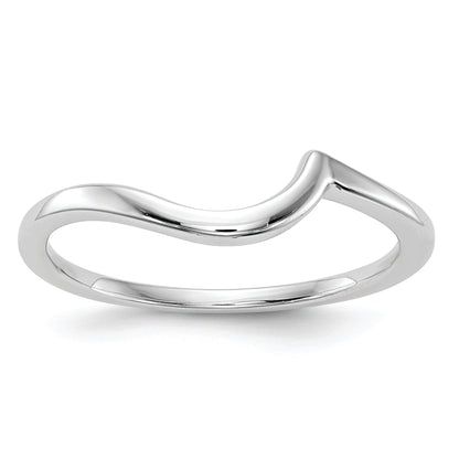 14K White Gold Polished Contoured Wedding Band