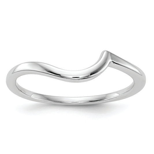 14K White Gold Polished Contoured Wedding Band