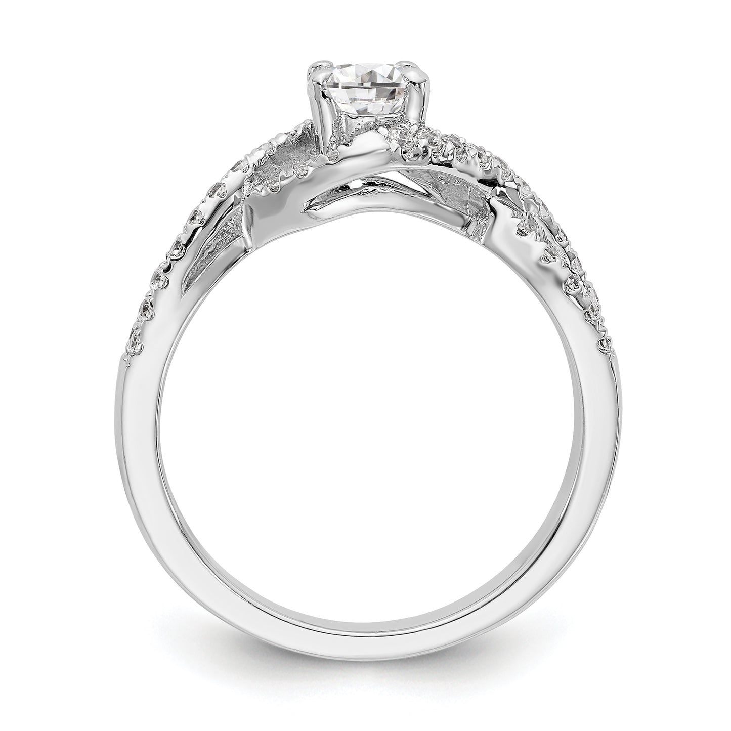 14K White Gold Lab Grown Diamond VS/SI FGH Round Engagement Ring