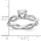 14k White Gold 1/5 Ct. Lab Grown Diamond VS/SI+ G+ 3/4 Ct. Center Round Bypass Engagement Ring