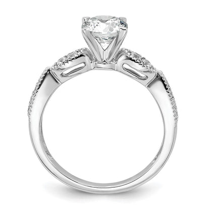 14K White Gold True Origin 1/6 Carat Lab Grown Diamond Vs D E F Semi Mount Round Engagement Ring