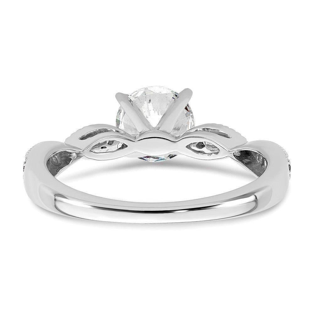 14K White Gold True Origin 1/6 Carat Lab Grown Diamond Vs D E F Semi Mount Round Engagement Ring