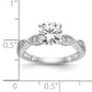 14K White Gold Lab Grown Diamond VS/SI FGH Round Semi-mount Engagement Ring