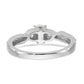 14K White Gold Lab Grown Diamond VS/SI FGH Peg Set Semi-mount Engagement Ring