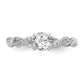 14k White Gold 1/10 Ct. Lab Grown Diamond VS/SI+ G+ Peg Set Criss Cross Engagement Ring