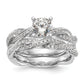 14k White Gold 1/3 Ct. Lab Grown Diamond VS/SI+ G+ Peg Set Criss Cross Engagement Ring