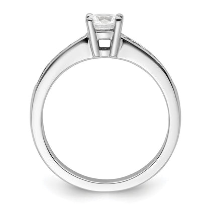 14k White Gold 3/4 Ct. Lab Grown Diamond VS/SI+ G+ Round Channel Set Shared Prong Engagement Ring