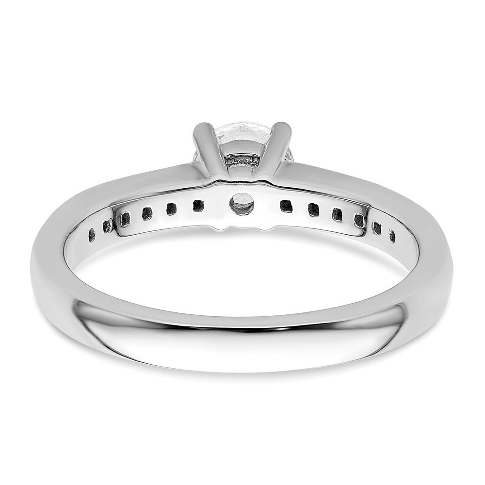 14k White Gold 3/4 Ct. Lab Grown Diamond VS/SI+ G+ Round Channel Set Shared Prong Engagement Ring