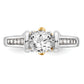 14K Two-Tone Lab Grown Diamond VS/SI FGH Peg Set Semi-mount Engagement Ring