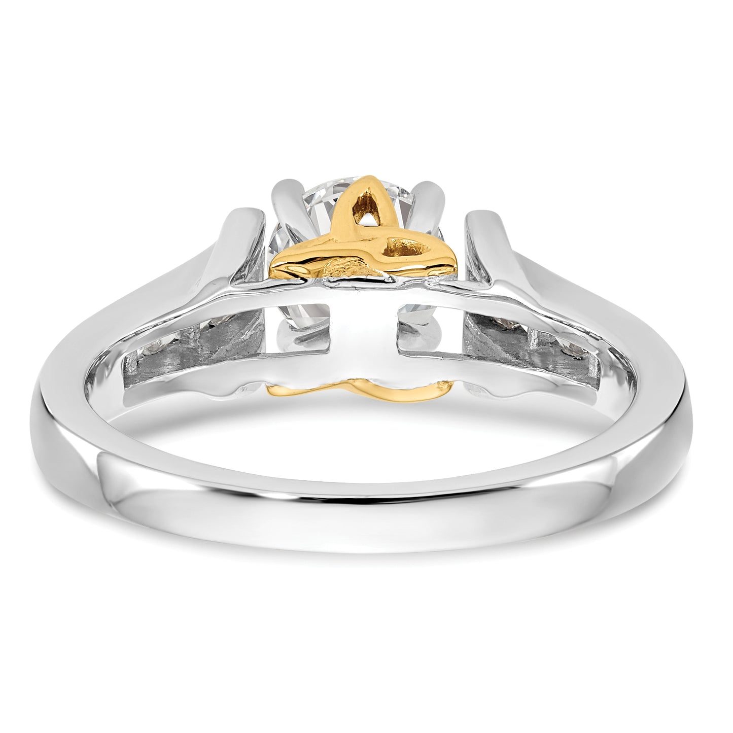 14K Two-Tone Lab Grown Diamond VS/SI FGH Peg Set Semi-mount Engagement Ring