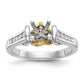 14K Two-Tone Lab Grown Diamond VS/SI FGH Peg Set Semi-mount Engagement Ring