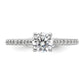 14k White Gold 1/4 Ct. Lab Grown Diamond VS/SI+ G+ 3/4 Ct. Center Round Engagement Ring