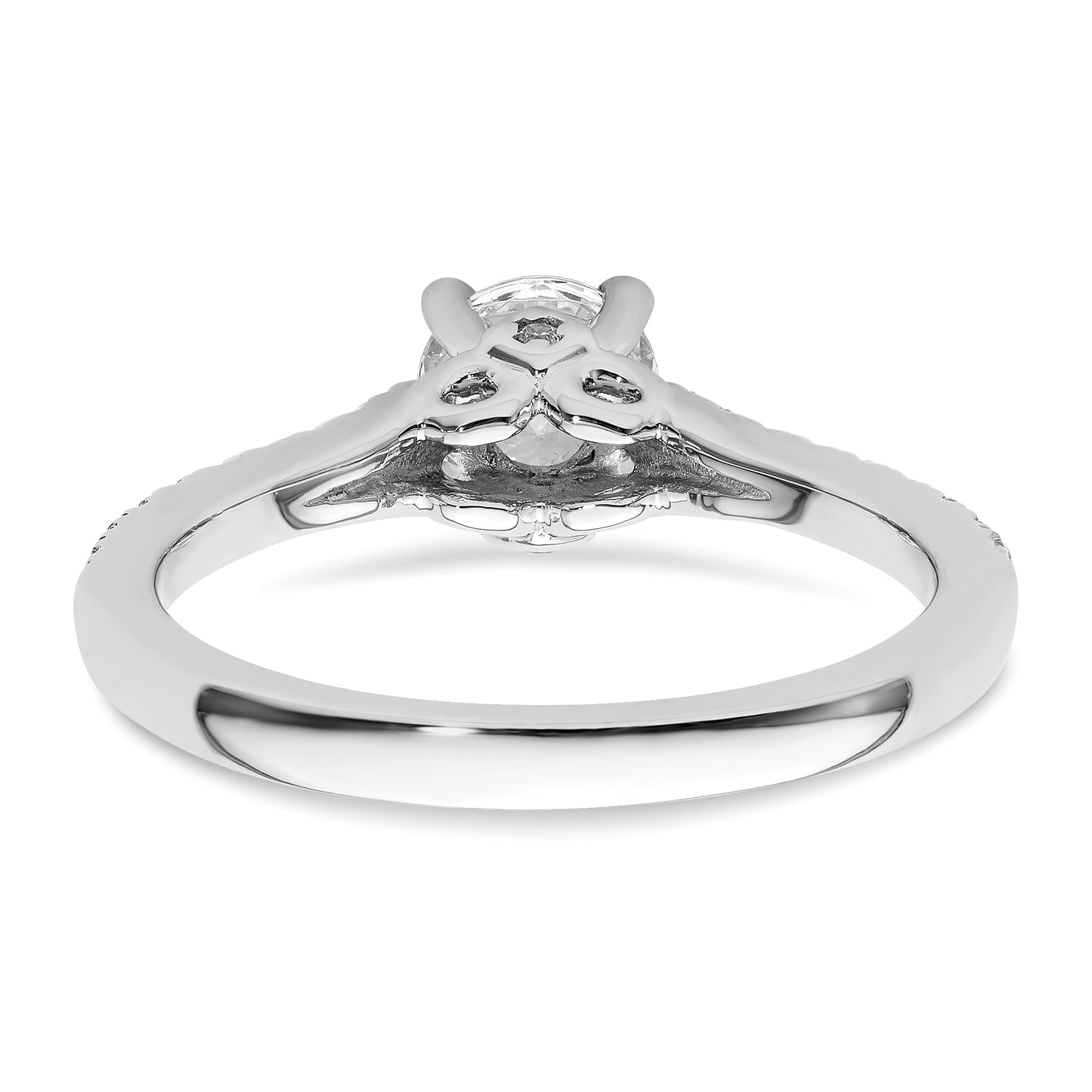 14k White Gold 1/4 Ct. Lab Grown Diamond VS/SI+ G+ 3/4 Ct. Center Round Engagement Ring