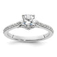 14k White Gold 1/4 Ct. Lab Grown Diamond VS/SI+ G+ 3/4 Ct. Center Round Engagement Ring