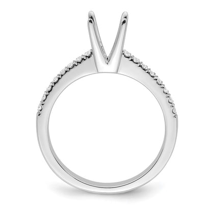 14K White Gold True Origin 1/5 Carat Lab Grown Diamond Vs D E F Semi Mount Round Engagement Ring