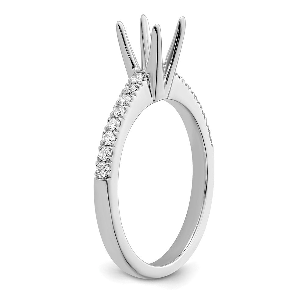 14K White Gold True Origin 1/5 Carat Lab Grown Diamond Vs D E F Semi Mount Round Engagement Ring