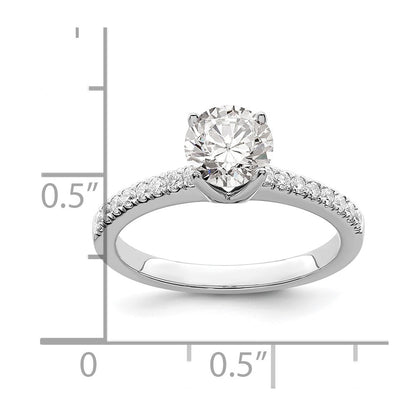 14K White Gold True Origin 1/5 Carat Lab Grown Diamond Vs D E F Semi Mount Round Engagement Ring