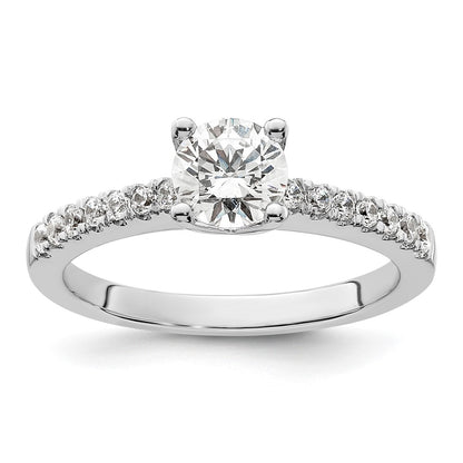 14K White Gold True Origin 1/5 Carat Lab Grown Diamond Vs D E F Semi Mount Round Engagement Ring