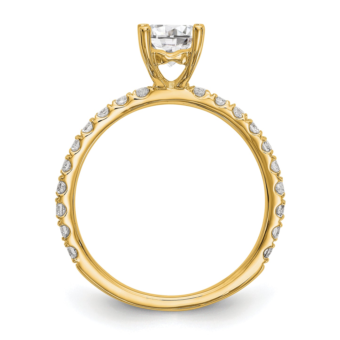 14k Yellow Gold 1/3 Ct. Lab Grown Diamond VS/SI+ G+ 1 Ct. Center Round Engagement Ring