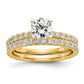 14k Yellow Gold 1/3 Ct. Lab Grown Diamond VS/SI+ G+ 1 Ct. Center Round Engagement Ring