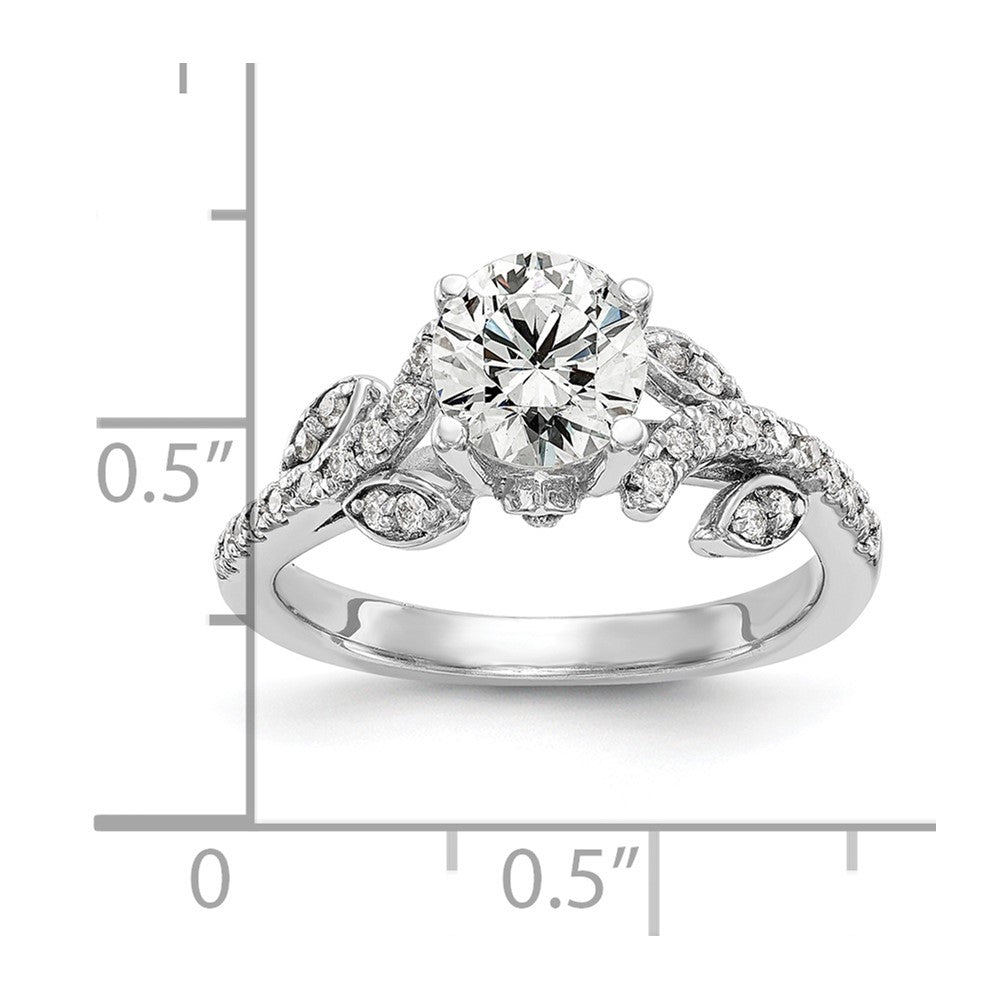 14k White Gold 3/8 Ct. Lab Grown Diamond VS/SI+ G+ 3/4 Ct. Center Round Channel Set Shared Prong Engagement Ring