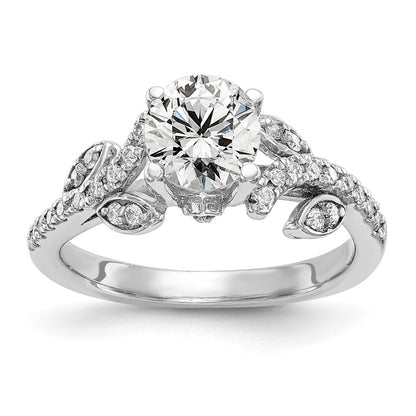 14k White Gold 3/8 Ct. Lab Grown Diamond VS/SI+ G+ 3/4 Ct. Center Round Channel Set Shared Prong Engagement Ring