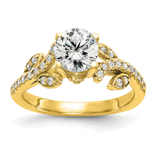 14k Yellow Gold 3/8 Ct. Lab Grown Diamond VS/SI+ G+ 3/4 Ct. Center Round Channel Set Shared Prong Engagement Ring