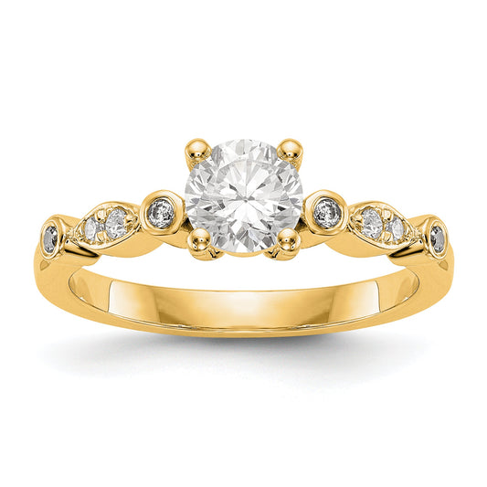 14K Yellow Gold Diamond Semi Mount Engagement Ring