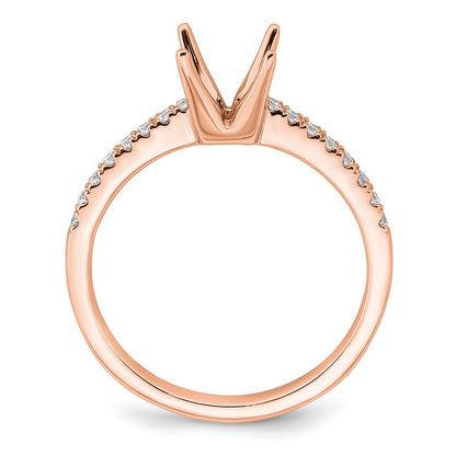 14K Rose Gold True Origin 1/6 Carat Lab Grown Diamond Vs D E F Semi Mount Princess Engagement Ring