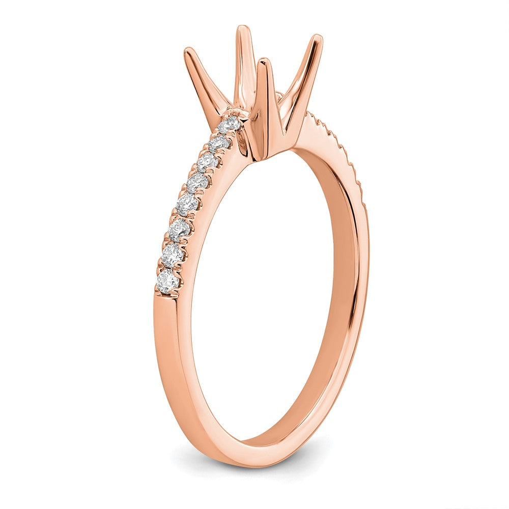 14K Rose Gold True Origin 1/6 Carat Lab Grown Diamond Vs D E F Semi Mount Princess Engagement Ring