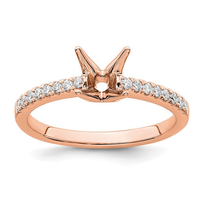 14K Rose Gold True Origin 1/6 Carat Lab Grown Diamond Vs D E F Semi Mount Princess Engagement Ring