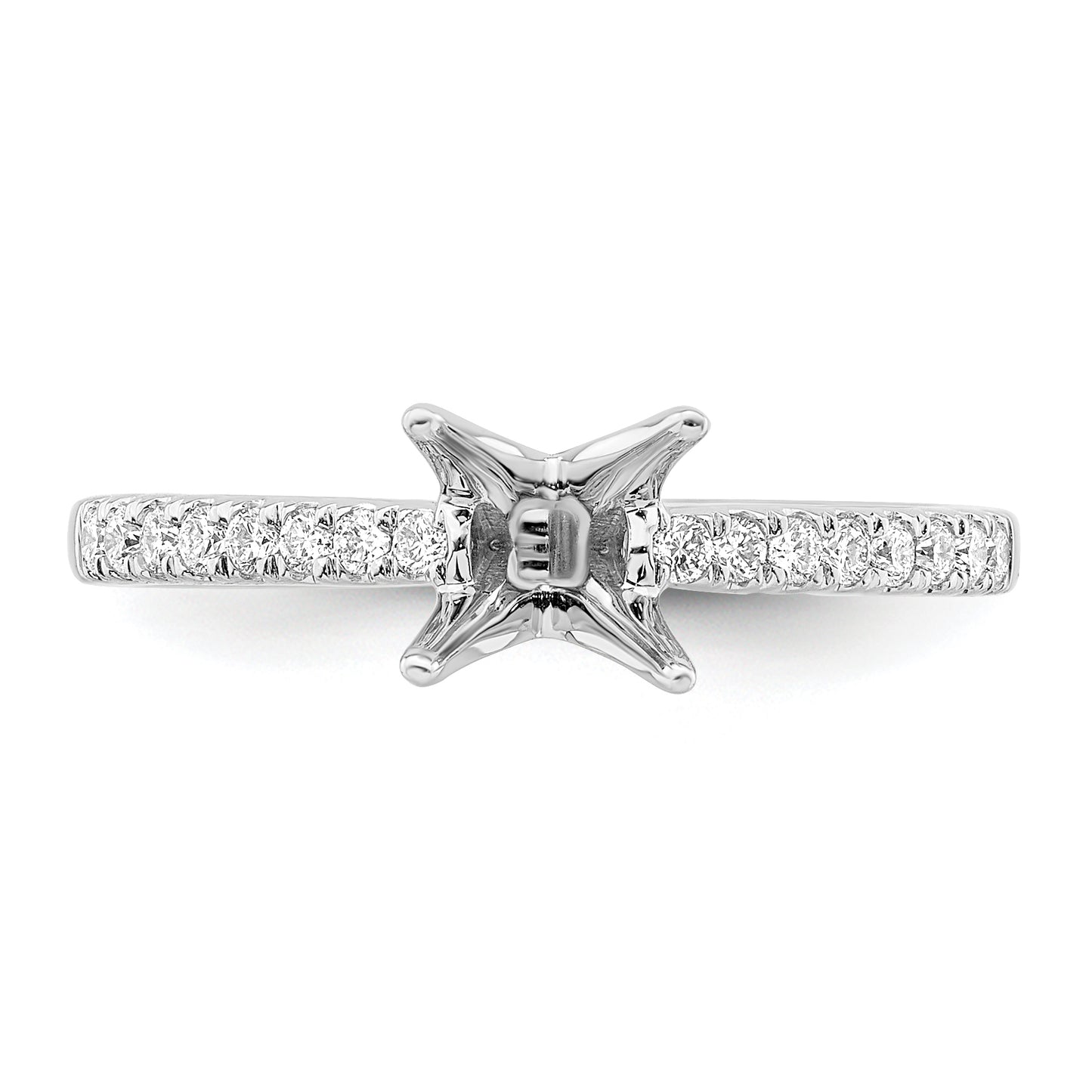 14k White Gold 1/6 Ct. Lab Grown Diamond VS/SI+ G+ Princess 3/4 Ct. center Engagement Ring