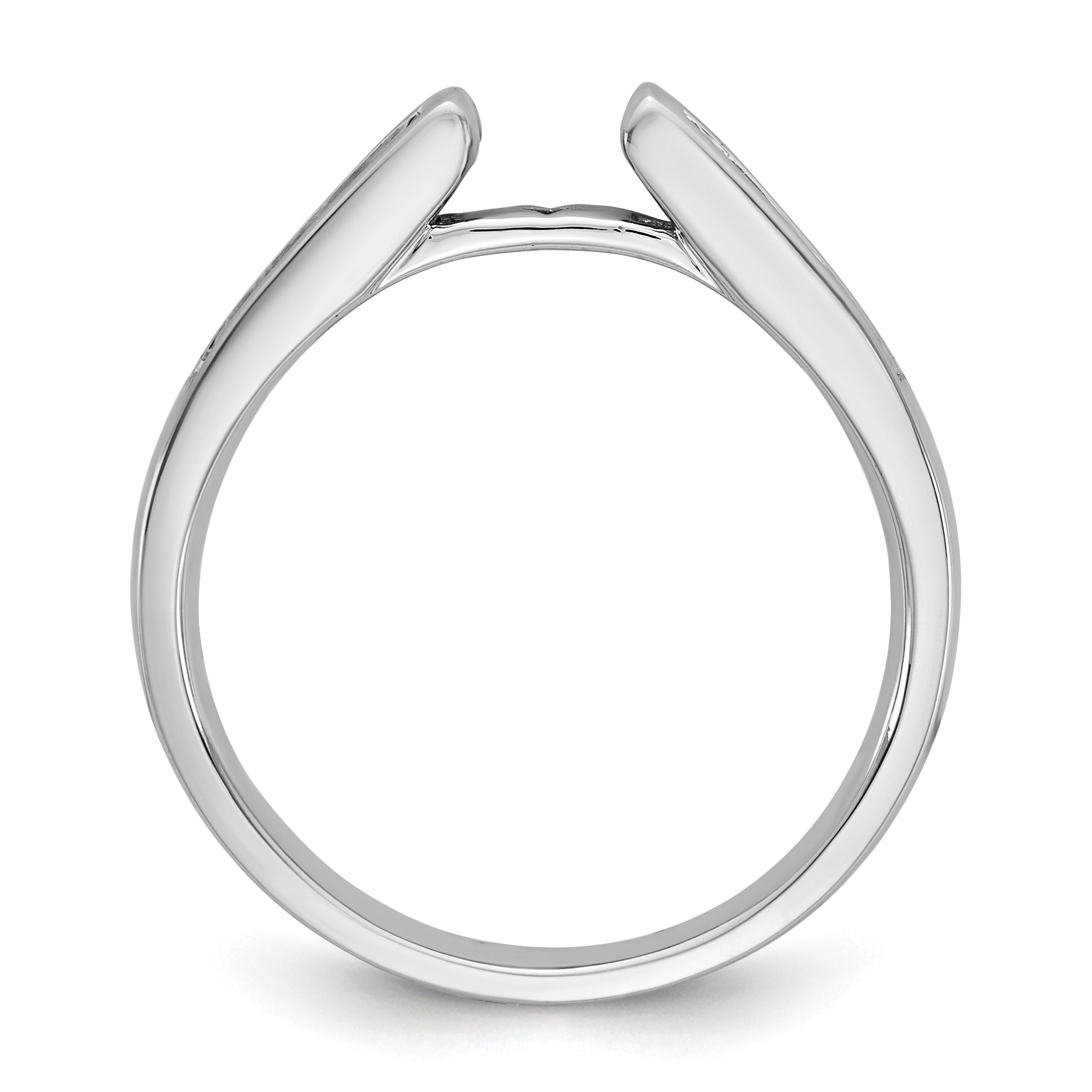 14K White Gold Peg Set 3/8 Carat Channel Princess Diamond Semi Mount Engagement Ring