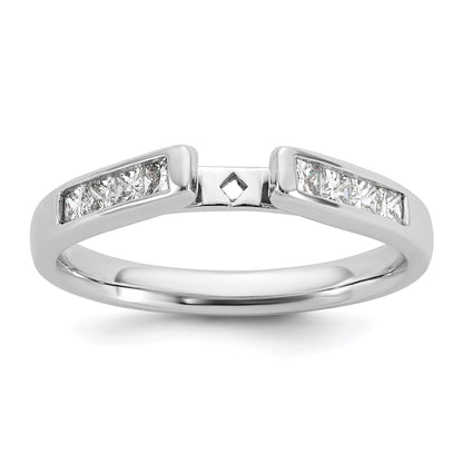 14K White Gold Peg Set 3/8 Carat Channel Princess Diamond Semi Mount Engagement Ring