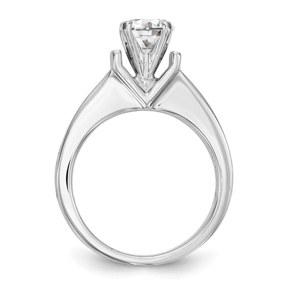 14K White Gold True Origin 1/2 Carat Lab Grown Diamond Vs D E F Semi Mount Peg Set Engagement Ring
